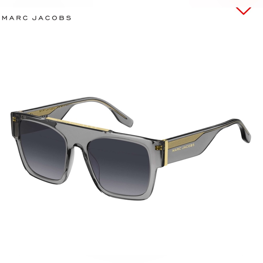 Marc Jacobs Translucent Charcoal Sunglasses with Gold Detail